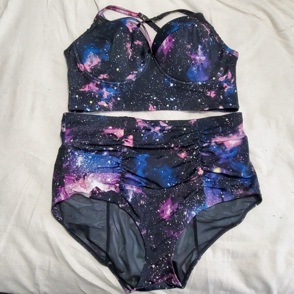 galaxy swimsuit two piece